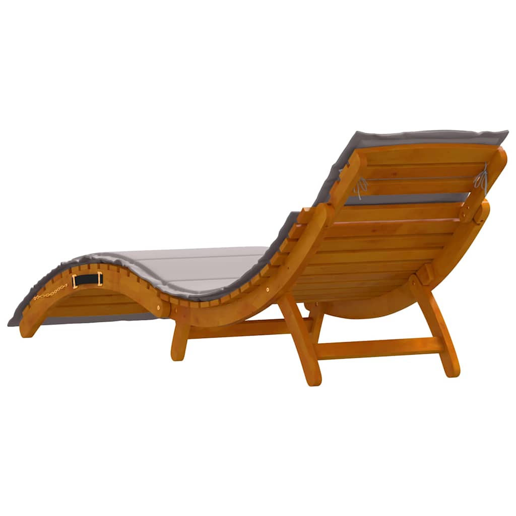 Sun lounger 2 pcs Taupe 184 x 55 x 64cm Solid Acacia wood